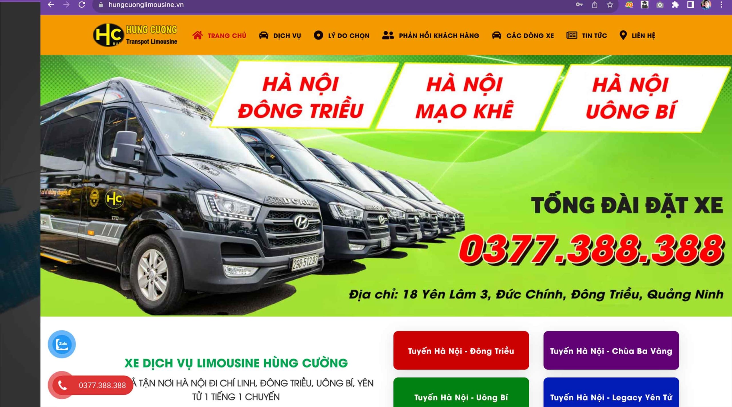 Thiết kế web Limousine Hùng Cường 1 Thiết kế web Limousine Hùng Cường